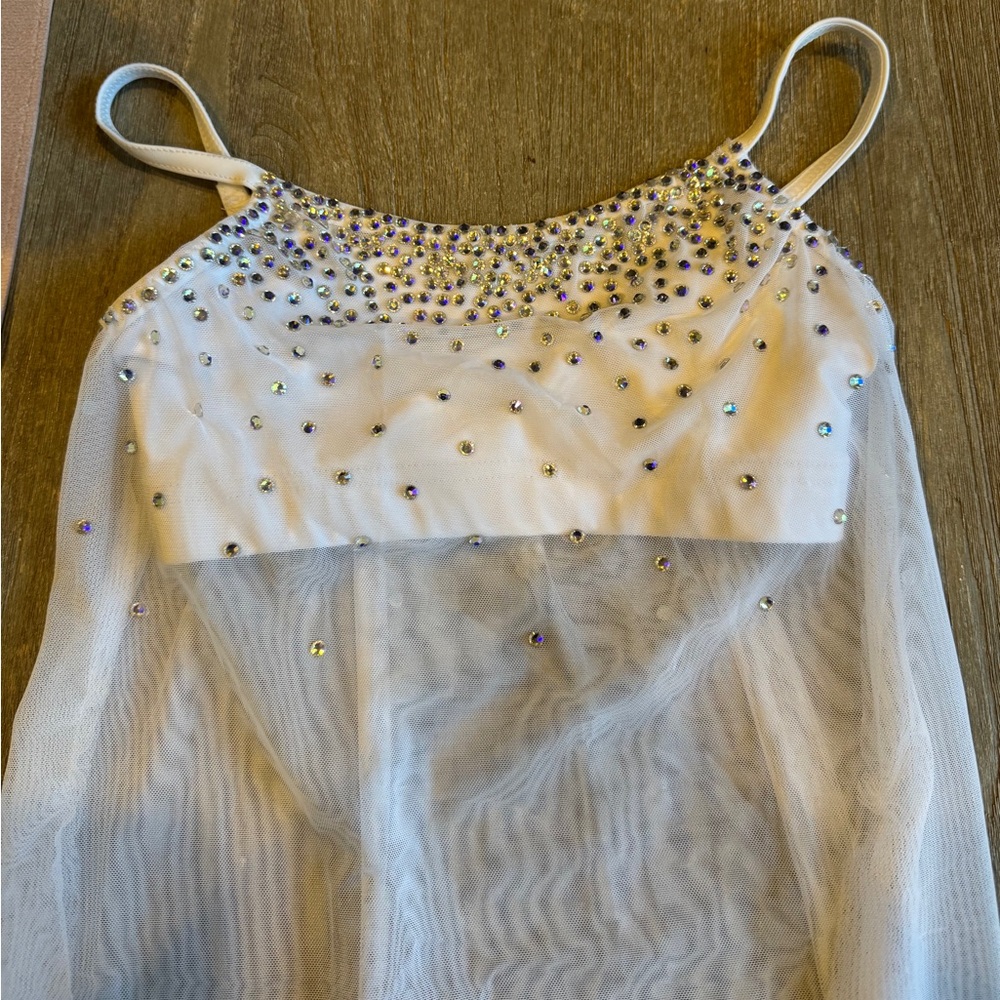 Custom Lyrical or Contemporary Solo Costume Size 8/9 White - Picture 10 of 12